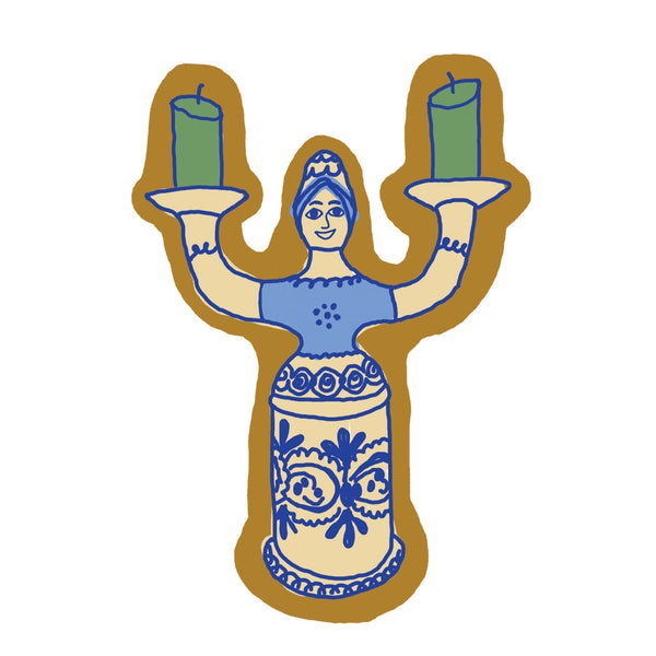 Candleholder Girl Sticker