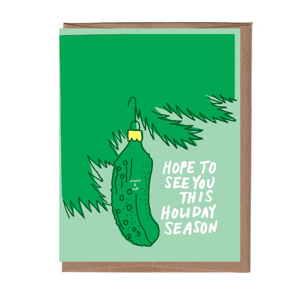 Pickle Scratch & Sniff Holiday Card