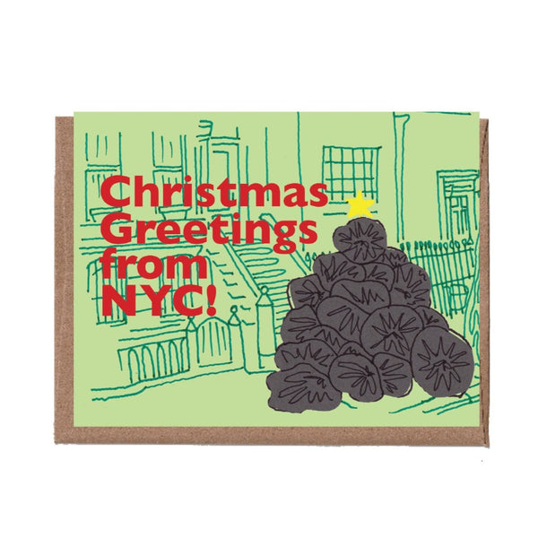 NYC Garbage Tree Holiday Card