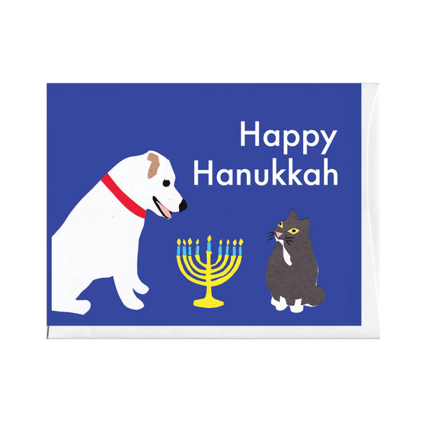 Dog & Cat Menorah Holiday Card