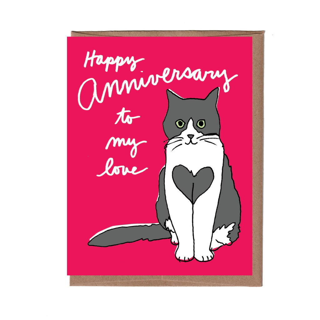 Heart Cat Anniversary Card