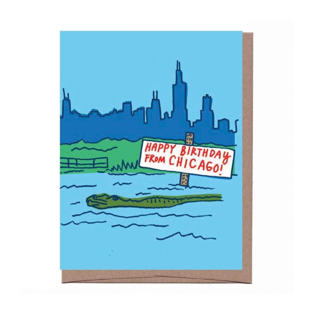 Chicago Alligator Birthday Card