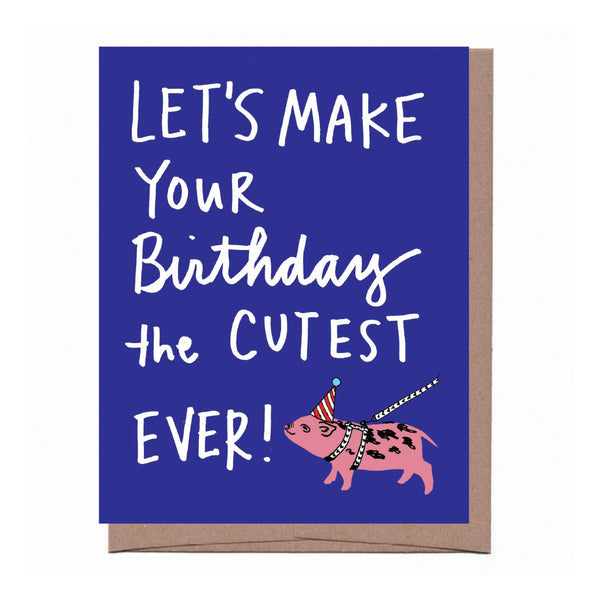 Mini Pig Birthday Card