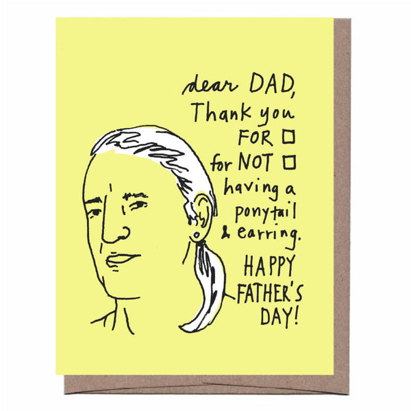 Ponytail & Earring Father's Day Card