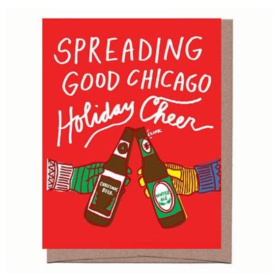 City Christmas Beer Cheers Holiday Card