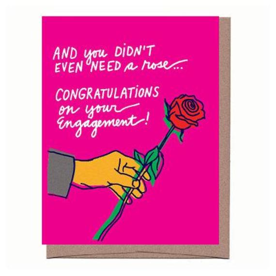 Rose Engagement Card