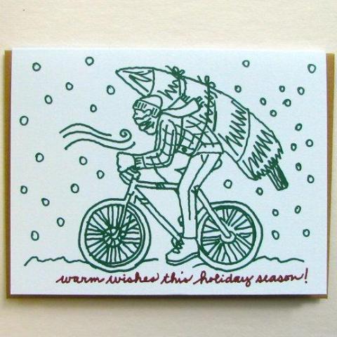 Winter Bike Holiday Card
