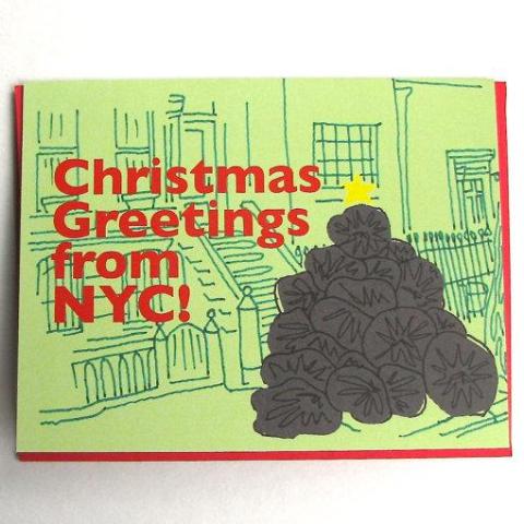 NYC Garbage Tree Holiday Card