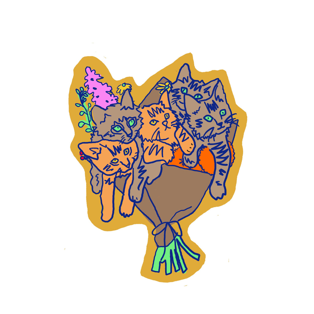 Cat Bouquet Sticker